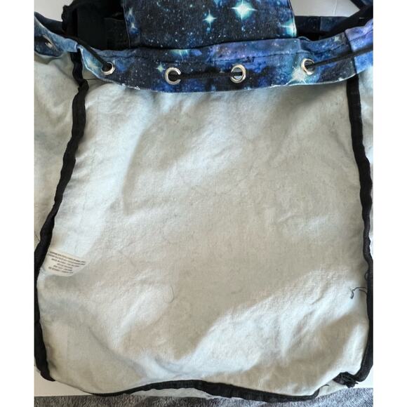 Victoria’s Secret PINK Galaxy Celestrial Blue Canvas Backpack Book Bag Weekender - Picture 14 of 15